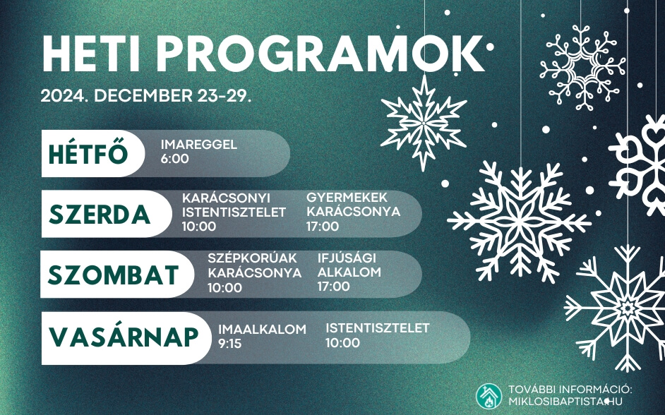 Programjaink: 2024. december 23-29.