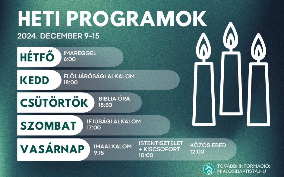 Programjaink: 2024. december 9-16.