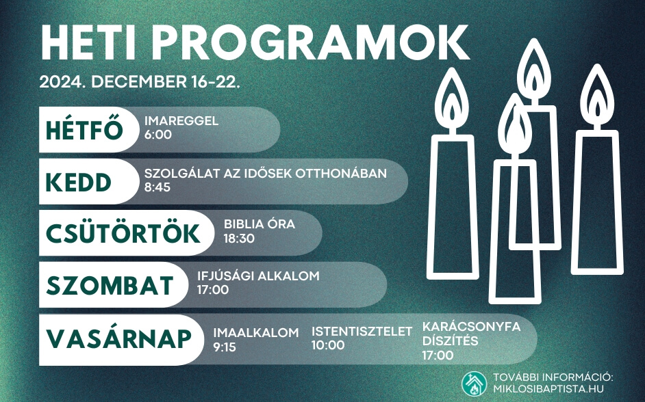 Programjaink: 2024. december 16-22.