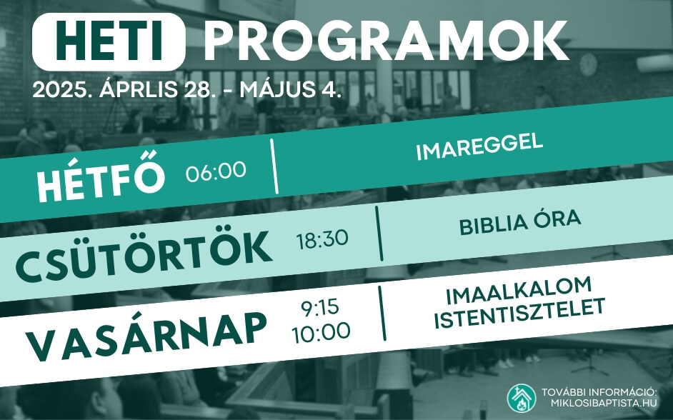 Programjaink: 2025. április 28. - május 04.