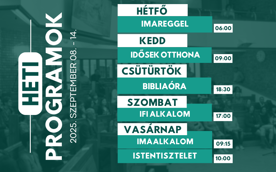 Programjaink: 2025. szeptember 08. – 14.