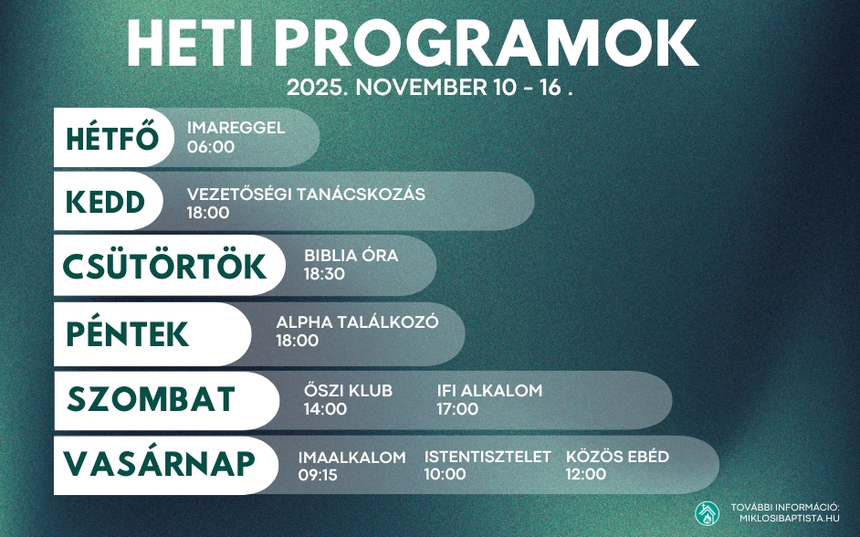 Programjaink: 2025. november 16 – 10.