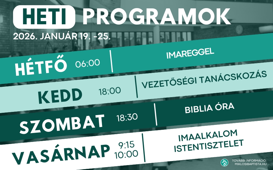 Programjaink: 2025. január 19 – 25.
