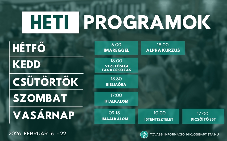 Programjaink: 2026. február 16 – 22.